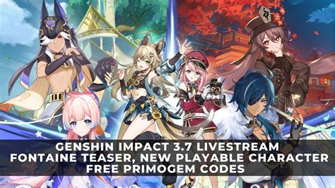 Genshin Impact 3.7 livestream date and time, 3.7。